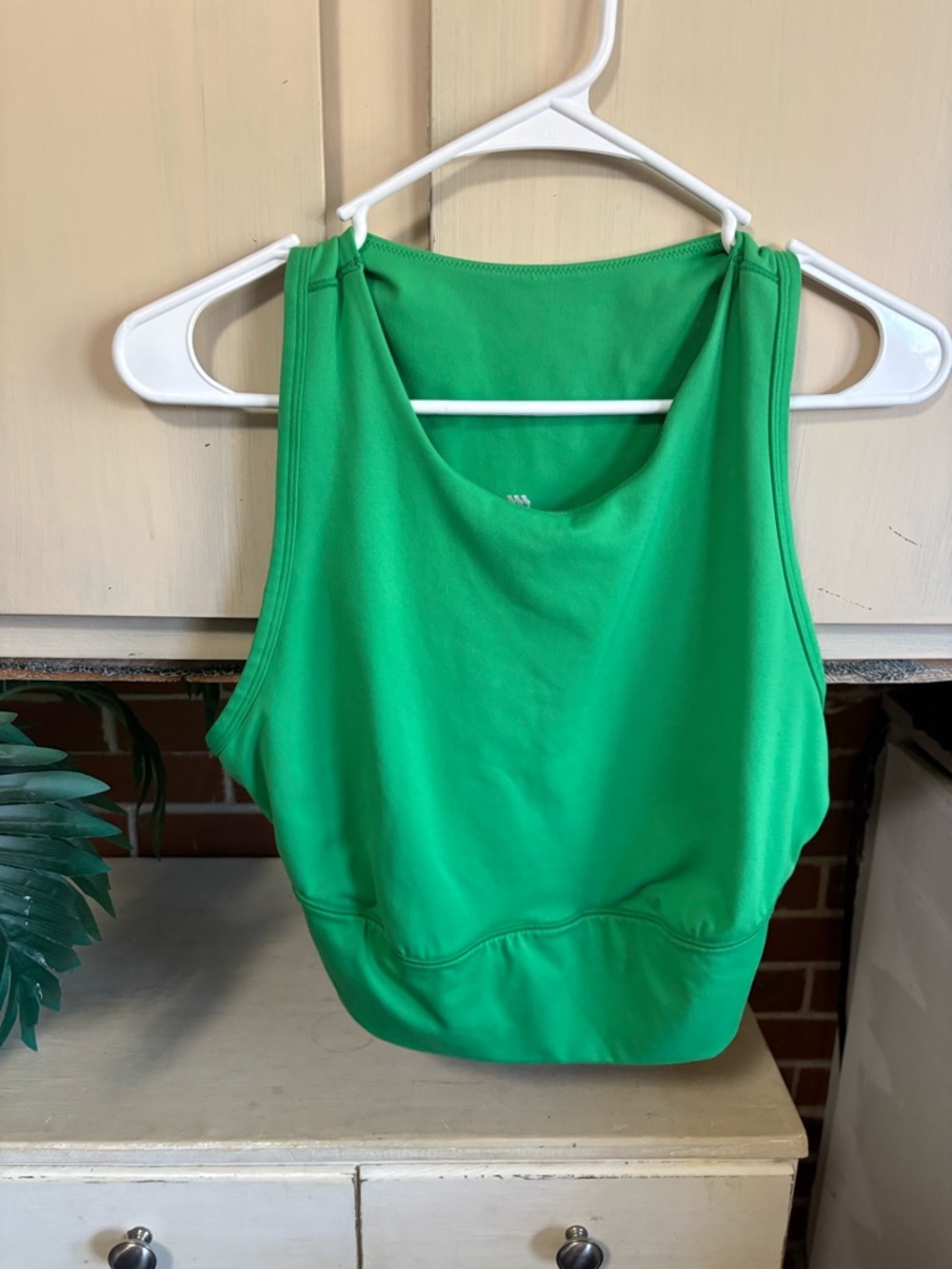 all in motion Bright Green Scoop Neck Crop Tank